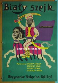 #6238 WHITE SHEIK Polish movie poster '52 Federico Fellini