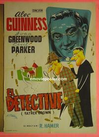 #6108 FATHER BROWN DETECTIVE Spanish movie poster '54