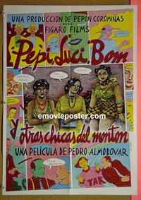 #6111 PEPI, LUCI, BOM Spanish movie poster '80 Almodovar
