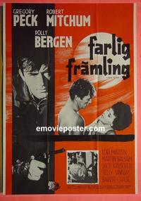 #6362 CAPE FEAR Swedish movie poster '62 Peck, Mitchum