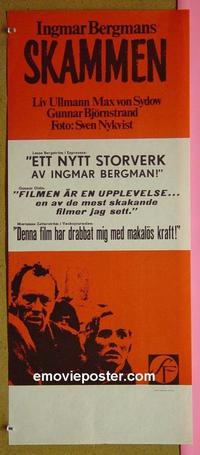 #6395 SHAME Swedish movie poster insert '69Ingmar Bergman