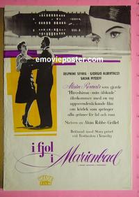 #6371 LAST YEAR AT MARIENBAD Swedish movie poster '62