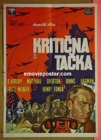 #6076 FAIL SAFE Yugoslavian movie poster '64 Walter Matthau