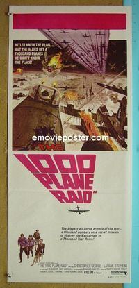 #7072 1000 PLANE RAID Australian daybill movie poster '69 George