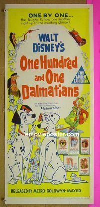 #7073 101 DALMATIANS Australian daybill movie poster '61 Disney