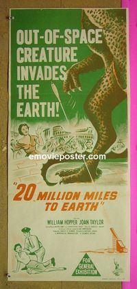 #7079 20 MILLION MILES TO EARTH Australian daybill movie poster '57