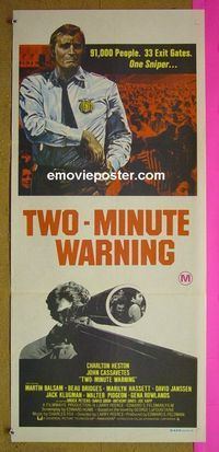 #7076 2 MINUTE WARNING Australian daybill movie poster '76 Heston