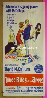 #7086 3 BITES OF THE APPLE Australian daybill movie poster '67