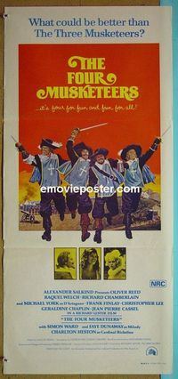 #7093 4 MUSKETEERS Australian daybill movie poster '75 Raquel Welch