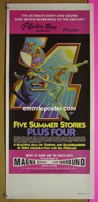 #7043 5 SUMMER STORIES PLUS 4 Australian daybill movie poster '70s