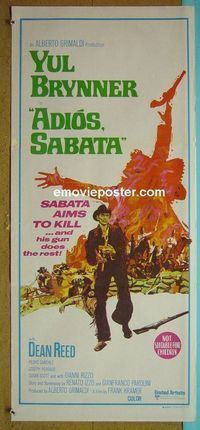 #7103 ADIOS SABATA Australian daybill movie poster '71 Brynner