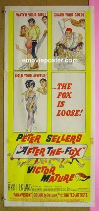 #7107 AFTER THE FOX Australian daybill movie poster '66 Sellers