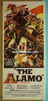 #7113 ALAMO Australian daybill movie poster '60 Wayne, Widmark