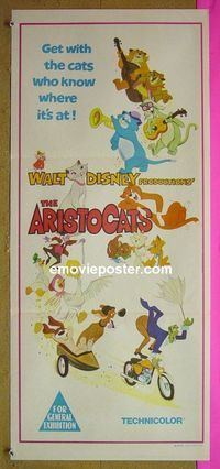 #7141 ARISTOCATS Australian daybill movie poster '71 Walt Disney