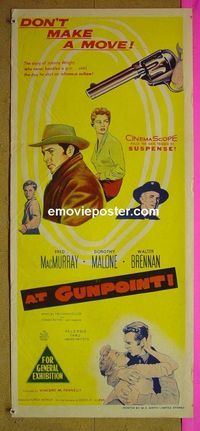 #7143 AT GUNPOINT Australian daybill movie poster '55 MacMurray