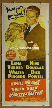 #7015 BAD & THE BEAUTIFUL linenbacked Australian daybill movie poster '53