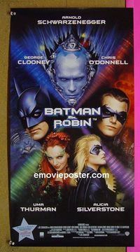 #7046 BATMAN & ROBIN Australian daybill movie poster '97 Clooney