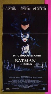 #7159 BATMAN RETURNS Australian daybill movie poster '92 Keaton