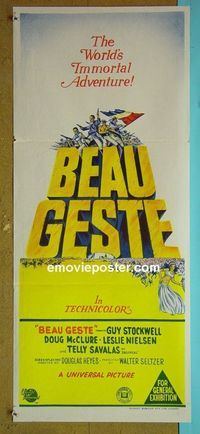 #7165 BEAU GESTE Australian daybill movie poster '66 Stockwell