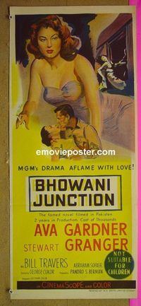 #7175 BHOWANI JUNCTION Australian daybill movie poster '55 Gardner