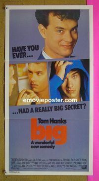 #7176 BIG Australian daybill movie poster '88 Tom Hanks, Perkins