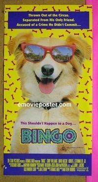 #7183 BINGO Australian daybill movie poster '91 dogs!