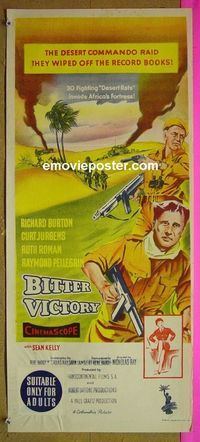 #7186 BITTER VICTORY Australian daybill movie poster '58 Burton