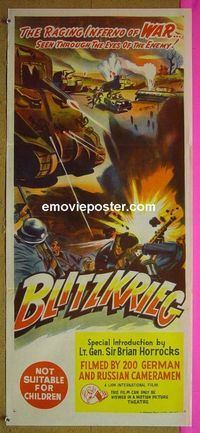 #7192 BLITZKRIEG Australian daybill movie poster '59 English WWII!
