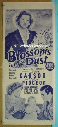 #7195 BLOSSOMS IN THE DUST Australian daybill movie poster '41