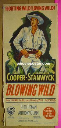 #7196 BLOWING WILD Australian daybill movie poster '53 Gary Cooper