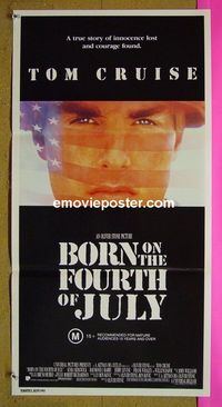 #7202 BORN ON THE 4th OF JULY Australian daybill movie poster '89