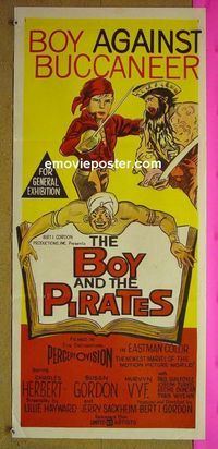 #7204 BOY & THE PIRATES Australian daybill movie poster '60 Gordon