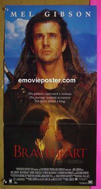 #7210 BRAVEHEART Australian daybill movie poster '95 Mel Gibson