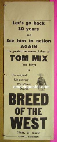 #7212 BREED OF THE WEST Australian daybill movie poster R50s Mix