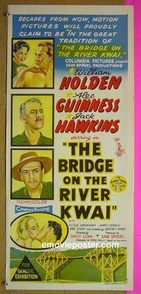 #7214 BRIDGE ON THE RIVER KWAI Australian daybill movie poster '58