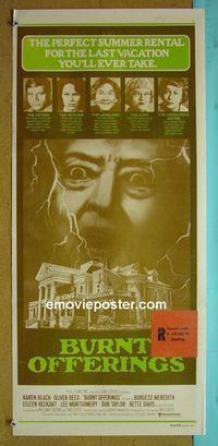 #7224 BURNT OFFERINGS Australian daybill movie poster '76 Davis