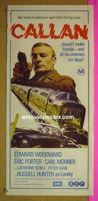 #7229 CALLAN Australian daybill movie poster '74 Edward Woodward