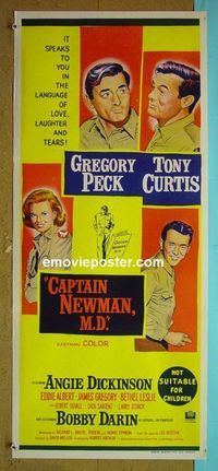 #7232 CAPTAIN NEWMAN MD Australian daybill movie poster '64 Peck