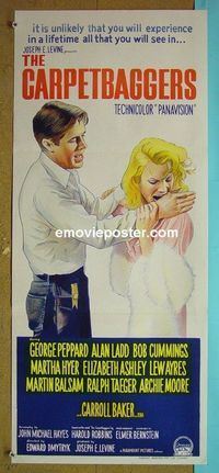 #7235 CARPETBAGGERS Australian daybill movie poster '64 Peppard