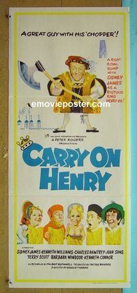#7239 CARRY ON HENRY VIII Australian daybill movie poster '72 sex!