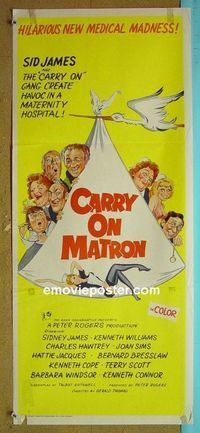 #7240 CARRY ON MATRON Australian daybill movie poster '72 sex!