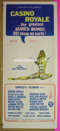 #7244 CASINO ROYALE Australian daybill movie poster '67 Bond spoof