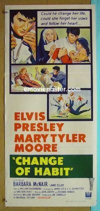 #7250 CHANGE OF HABIT Australian daybill movie poster '69 Elvis