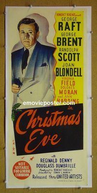#7018 CHRISTMAS EVE linenbacked Australian daybill movie poster '47 Raft