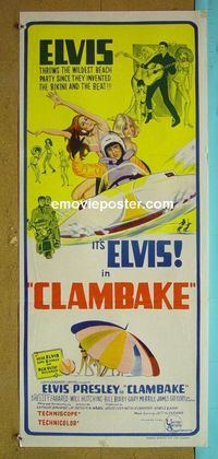 #7265 CLAMBAKE Australian daybill movie poster '67 Elvis Presley
