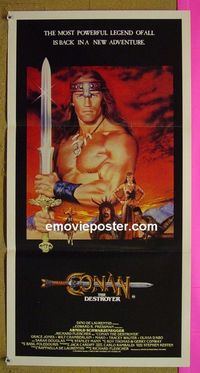 #7274 CONAN THE DESTROYER Australian daybill movie poster 84 Arnold