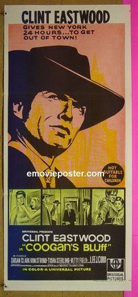 #7280 COOGAN'S BLUFF Australian daybill movie poster '68 Eastwood
