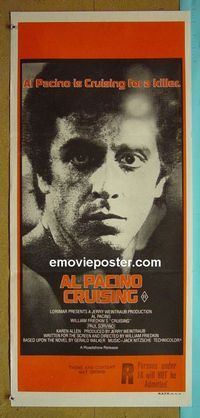 #7294 CRUISING Australian daybill movie poster '80 gay Al Pacino!