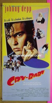 #7296 CRY-BABY Australian daybill movie poster '90 Waters, Depp