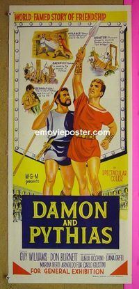 #7301 DAMON & PYTHIAS Australian daybill movie poster '62 Williams